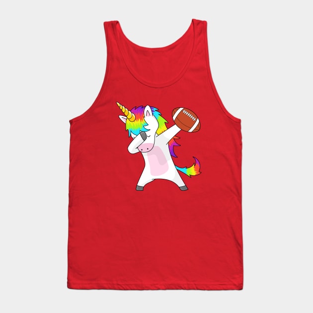 Dabbing Unicorn Football Tank Top by Stoney09